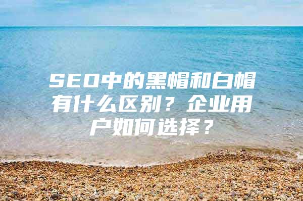 SEO中的黑帽和白帽有什么区别？企业用户如何选择？