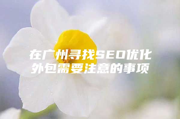 在广州寻找SEO优化外包需要注意的事项