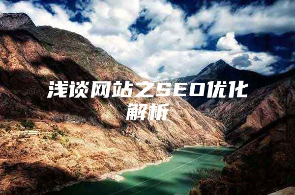 浅谈网站之SEO优化解析