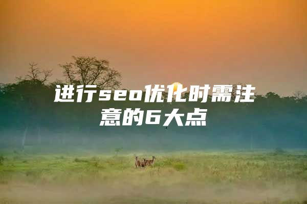 进行seo优化时需注意的6大点