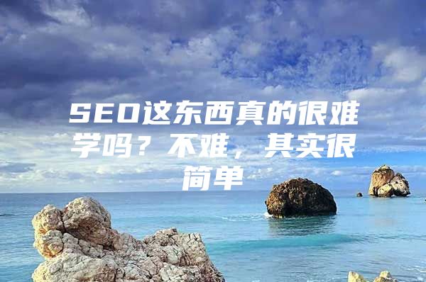 SEO这东西真的很难学吗？不难，其实很简单