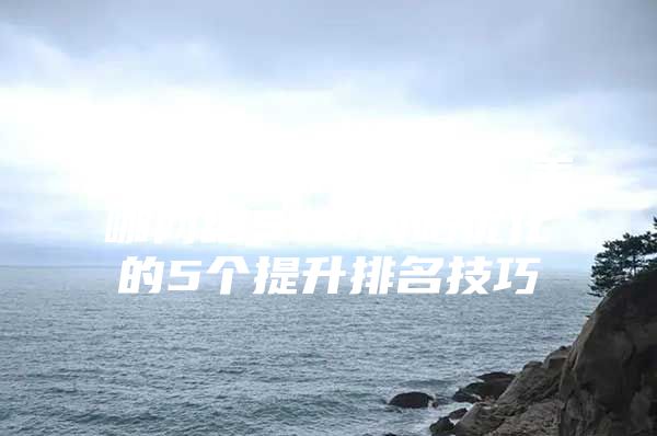 「SEO优化技巧」美咖网络SEO网站优化的5个提升排名技巧