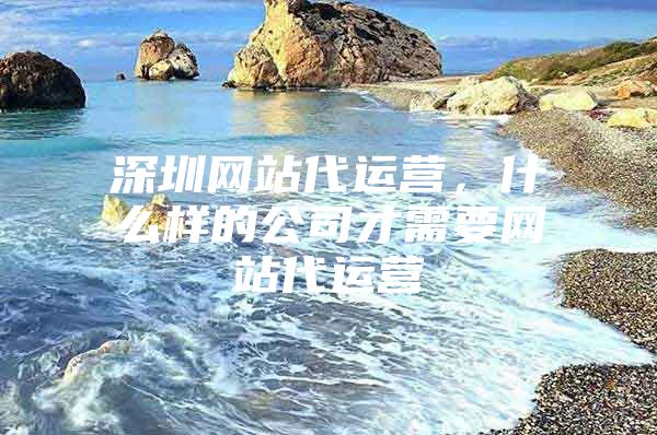 深圳网站代运营，什么样的公司才需要网站代运营