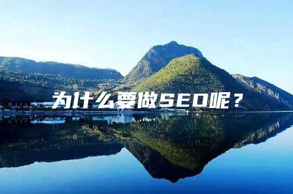 为什么要做SEO呢？