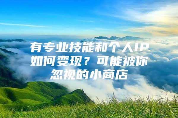 有专业技能和个人IP如何变现？可能被你忽视的小商店
