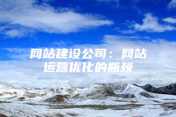 网站建设公司：网站运营优化的瓶颈