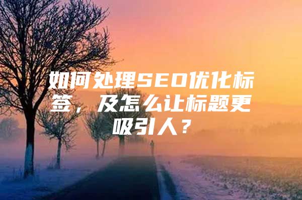 如何处理SEO优化标签，及怎么让标题更吸引人？