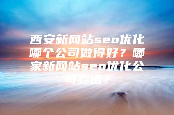 西安新网站seo优化哪个公司做得好？哪家新网站seo优化公司靠谱？