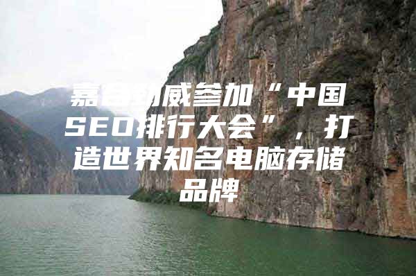 嘉合劲威参加“中国SEO排行大会”，打造世界知名电脑存储品牌