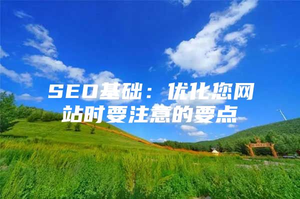SEO基础：优化您网站时要注意的要点