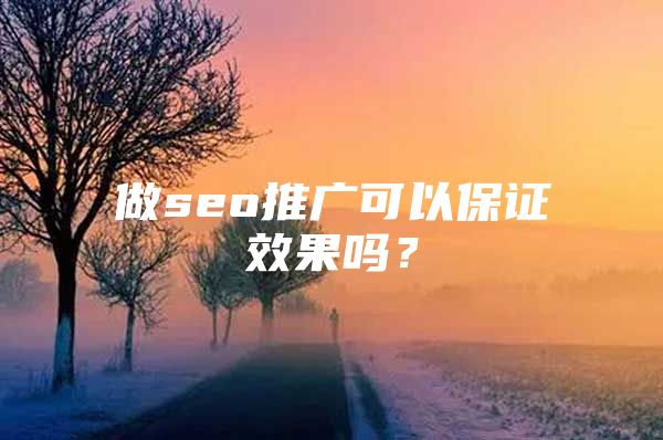 做seo推广可以保证效果吗？