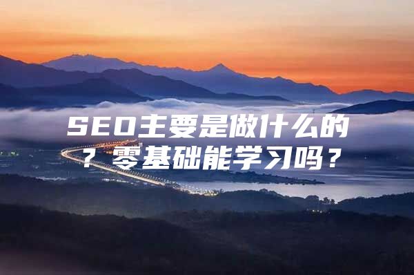 SEO主要是做什么的？零基础能学习吗？