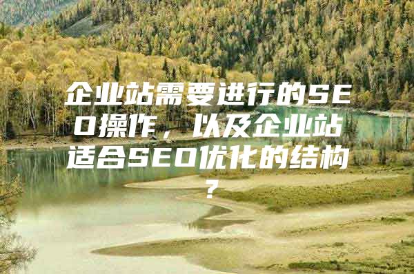 企业站需要进行的SEO操作，以及企业站适合SEO优化的结构？