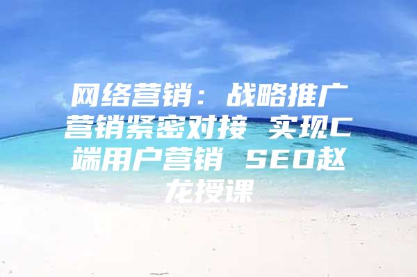 网络营销：战略推广营销紧密对接 实现C端用户营销 SEO赵龙授课