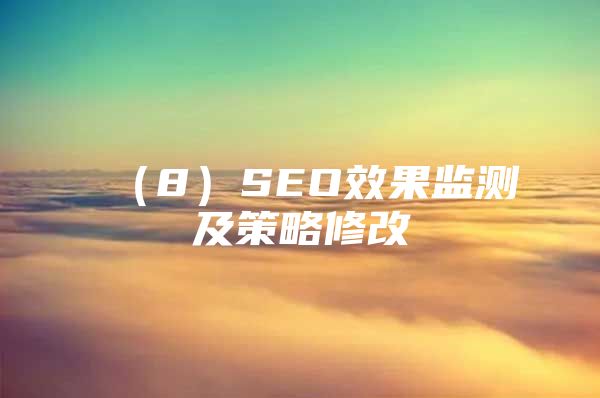 （8）SEO效果监测及策略修改