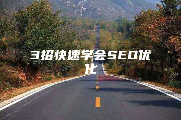 3招快速学会SEO优化