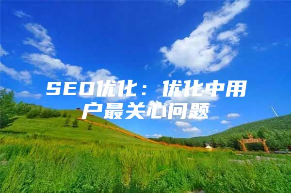 SEO优化：优化中用户最关心问题