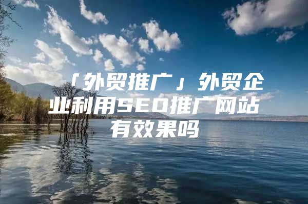「外贸推广」外贸企业利用SEO推广网站有效果吗