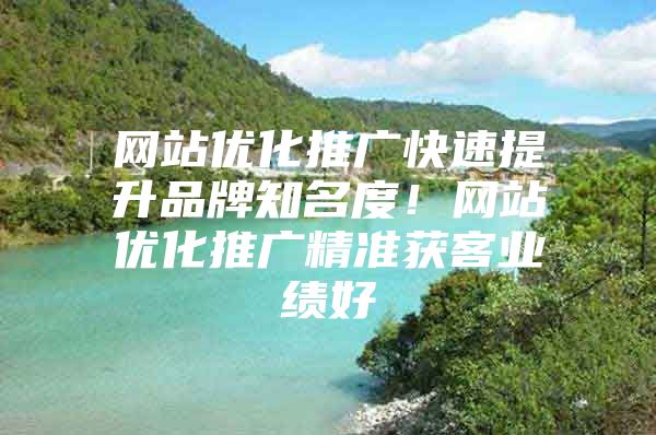 网站优化推广快速提升品牌知名度！网站优化推广精准获客业绩好