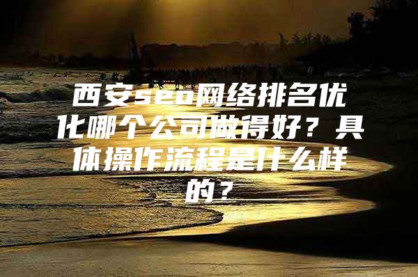 西安seo网络排名优化哪个公司做得好？具体操作流程是什么样的？