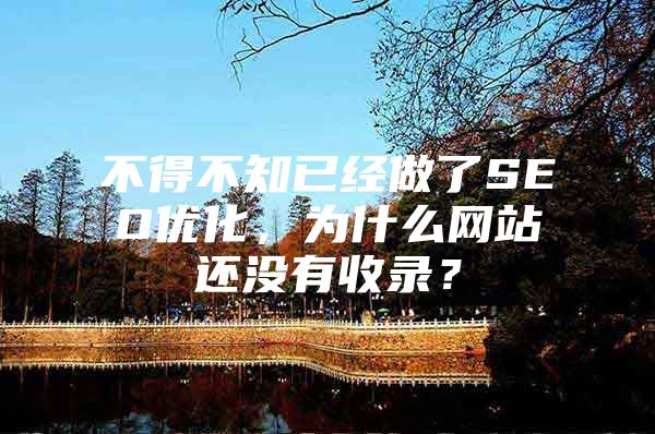 不得不知已经做了SEO优化，为什么网站还没有收录？
