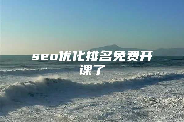 seo优化排名免费开课了
