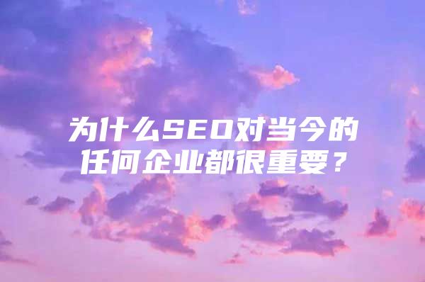 为什么SEO对当今的任何企业都很重要？
