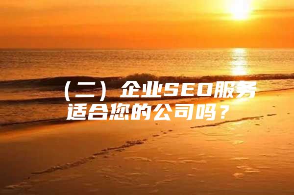 （二）企业SEO服务适合您的公司吗？