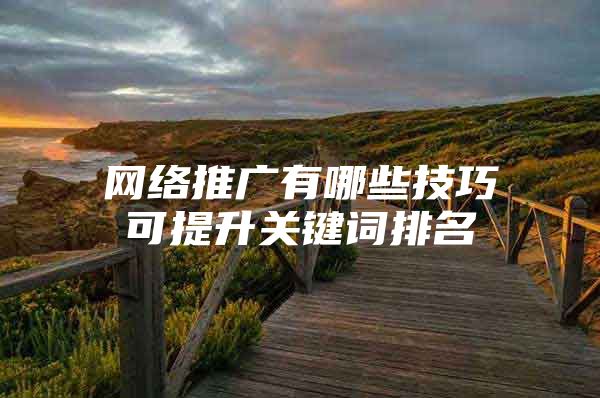 网络推广有哪些技巧可提升关键词排名