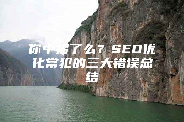 你中招了么？SEO优化常犯的三大错误总结