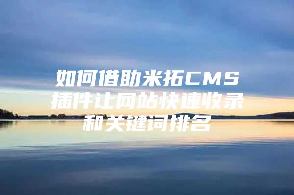 如何借助米拓CMS插件让网站快速收录和关键词排名