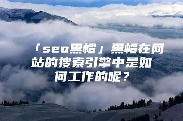 「seo黑帽」黑帽在网站的搜索引擎中是如何工作的呢？