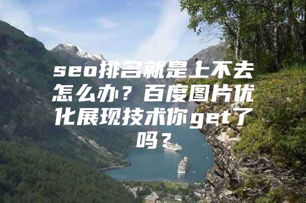 seo排名就是上不去怎么办？百度图片优化展现技术你get了吗？
