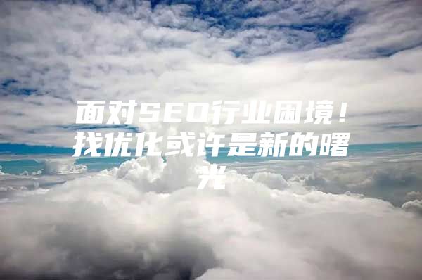 面对SEO行业困境！找优化或许是新的曙光