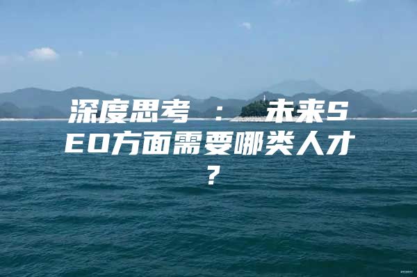 深度思考 ： 未来SEO方面需要哪类人才？