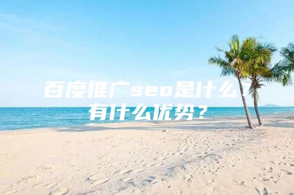 百度推广seo是什么？有什么优势？