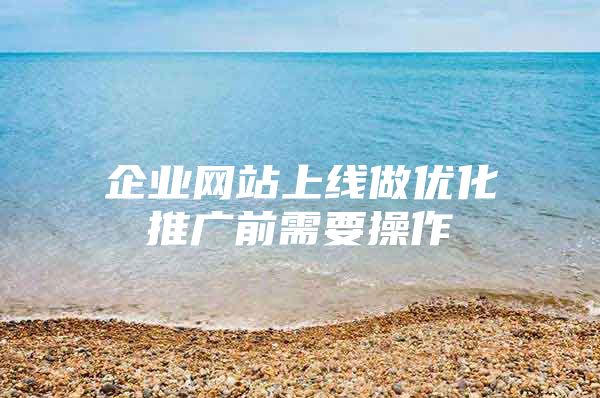 企业网站上线做优化推广前需要操作
