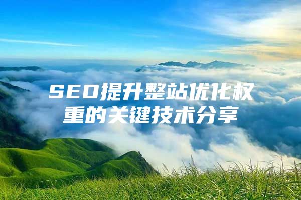 SEO提升整站优化权重的关键技术分享
