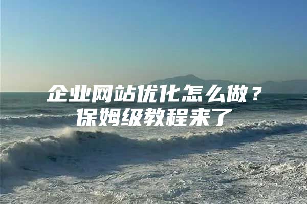 企业网站优化怎么做？保姆级教程来了