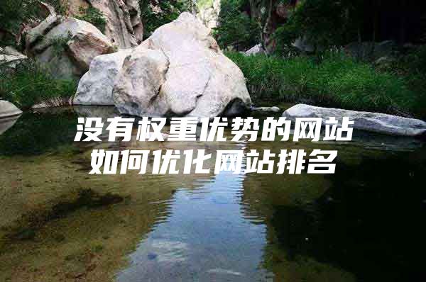 没有权重优势的网站如何优化网站排名