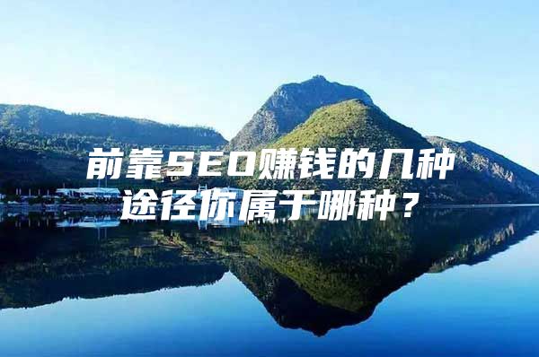 前靠SEO赚钱的几种途径你属于哪种？