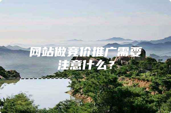 网站做竞价推广需要注意什么？