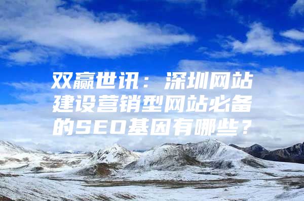 双赢世讯：深圳网站建设营销型网站必备的SEO基因有哪些？