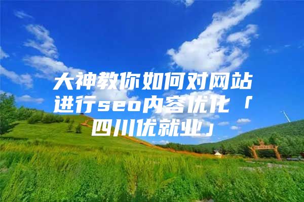 大神教你如何对网站进行seo内容优化「四川优就业」
