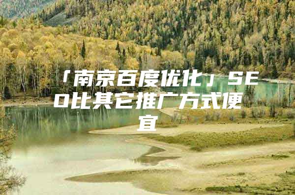 「南京百度优化」SEO比其它推广方式便宜