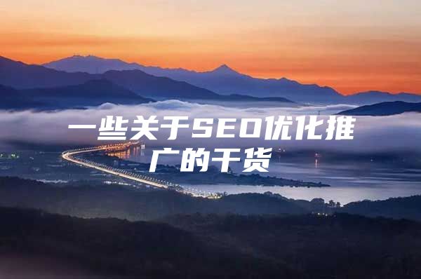 一些关于SEO优化推广的干货