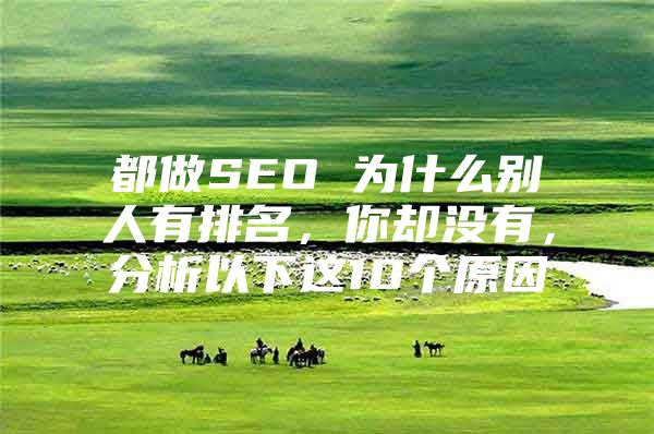 都做SEO 为什么别人有排名，你却没有，分析以下这10个原因