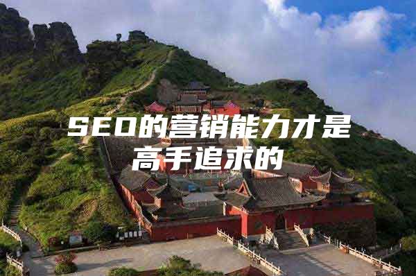 SEO的营销能力才是高手追求的