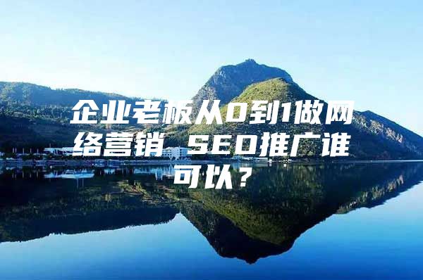 企业老板从0到1做网络营销 SEO推广谁可以？
