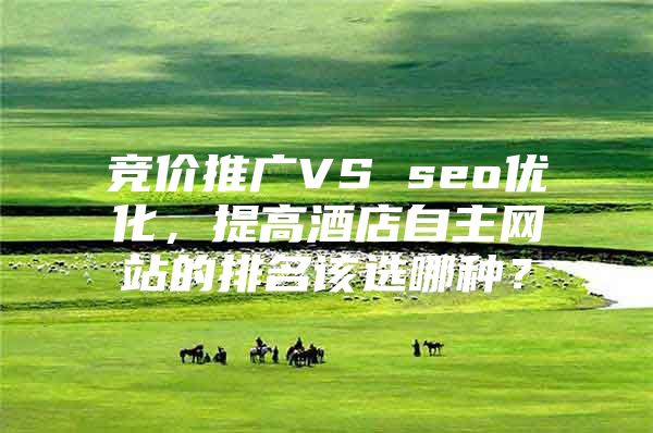 竞价推广VS seo优化，提高酒店自主网站的排名该选哪种？